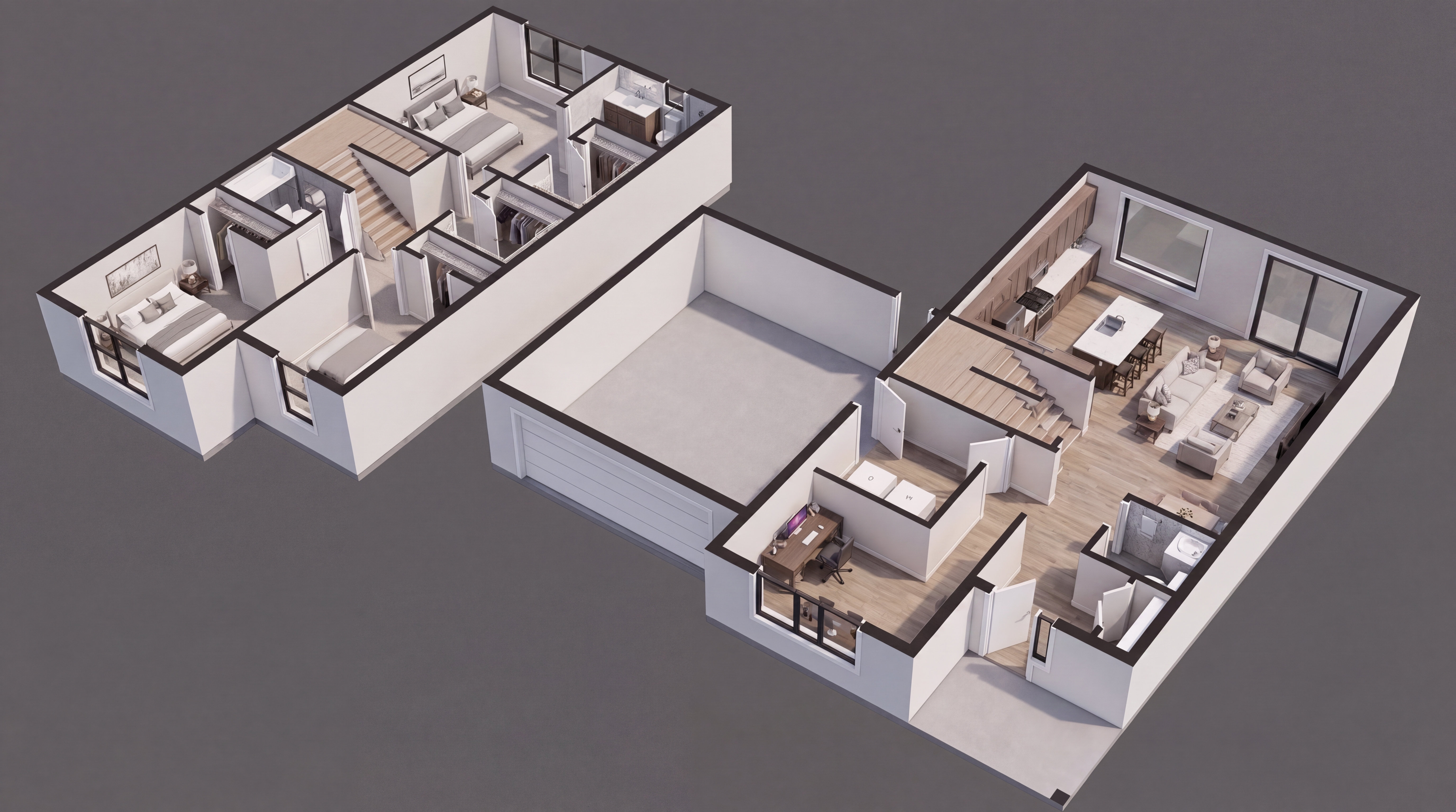 The Heron 3D Dollhouse Cutaway
